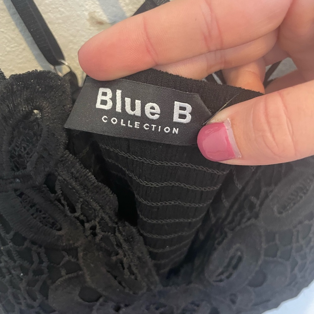 NWT Women’s Blue B Collection Black Holly Lacy Dress Size Medium - Picture 8 of 11